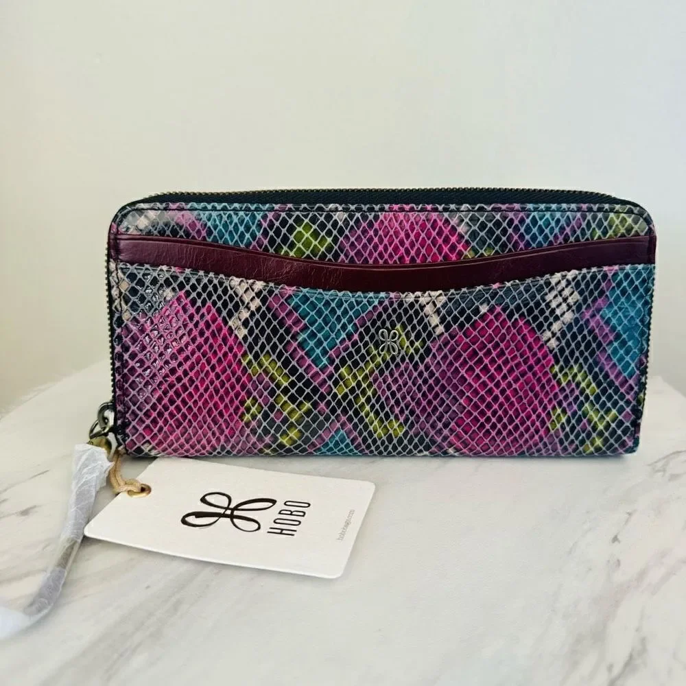 HOBO Max Large Zip Around Leather Continental Wallet, Organization, Mosaic, NWT‎
